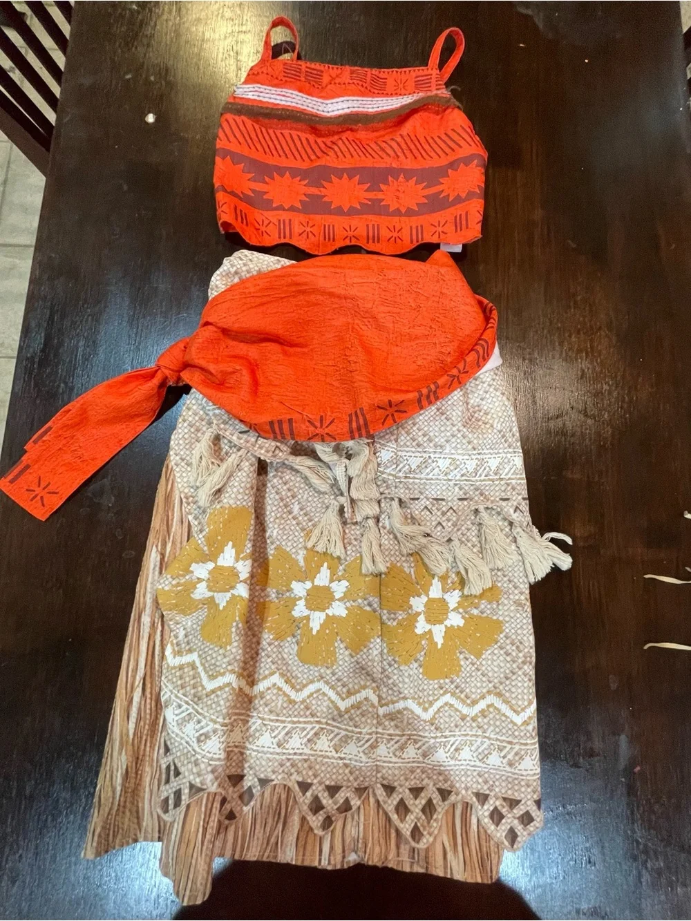 Disney Store Deluxe Moana Two Piece Costume for Girls Size 7/8